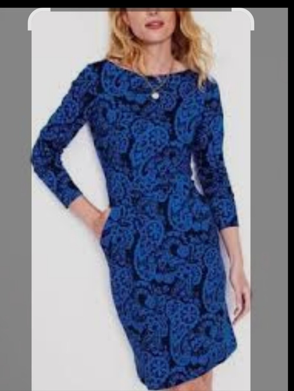 Boden Blue Paisley Sheath Dress NWT